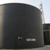 Warm storage tanks coated with a black ceramic thermal coating to preserve heat and prevent corrosion.