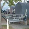 Hot liquid storage tanks prior to being coated.